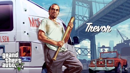 Trevor är Grand Theft Auto V's svar på Tuco (Den Fule i Den Gode, Den Onde och Den Fule. Skitig, sluskig och rent sagt vansinnigt galen. Så galen att jag verkligen gillar honom.